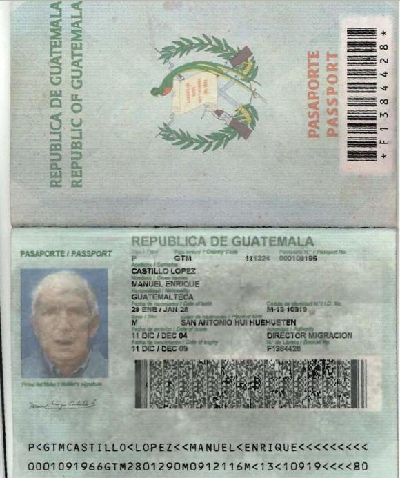 Pasaporte de Luis Posada Carriles
