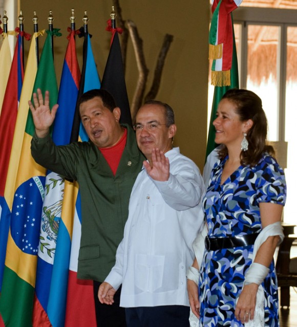 Hugo Chávez en Cancún.